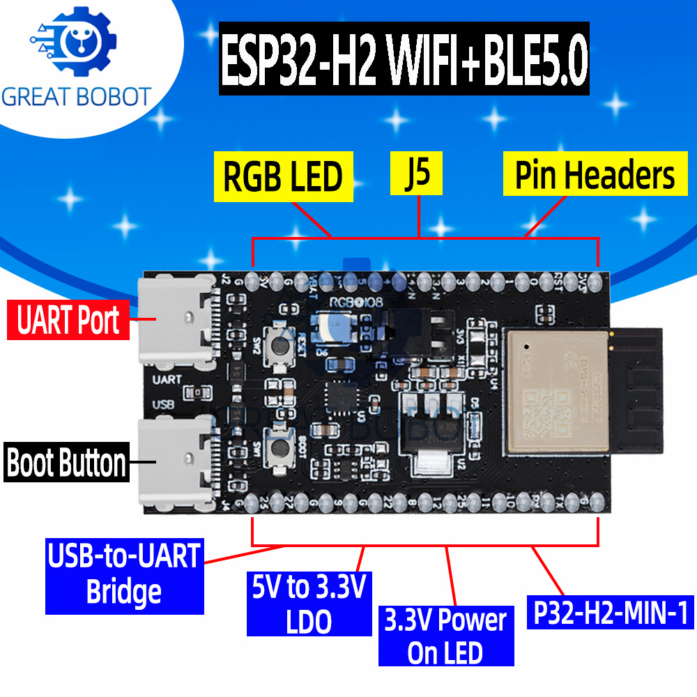 Esp32 H2 - 1 ~ 10 шт. ESP32-H2-DevKitM WiFi