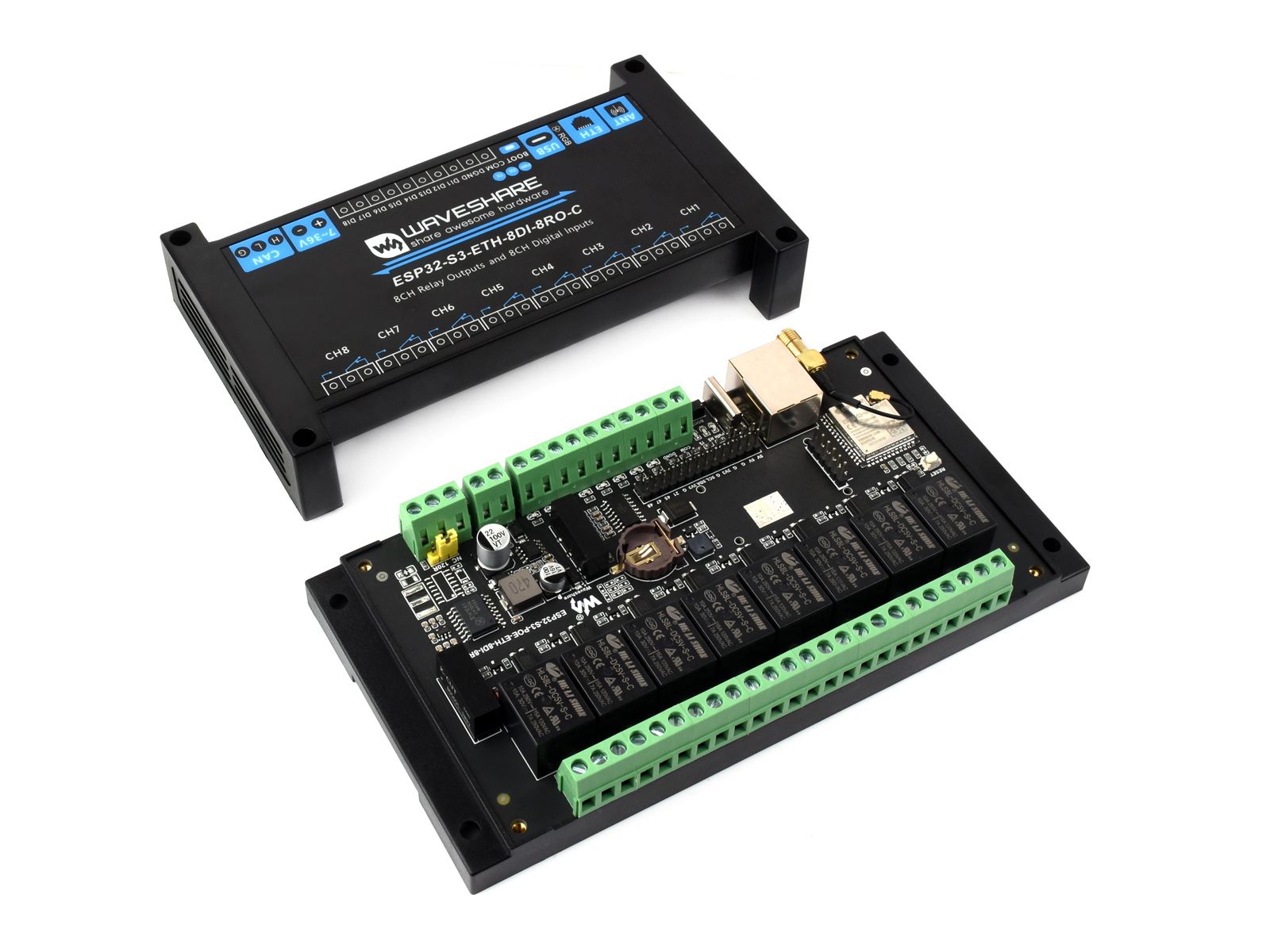 Промышленный 8-канальный релей – обзор и цена Esp32 S3